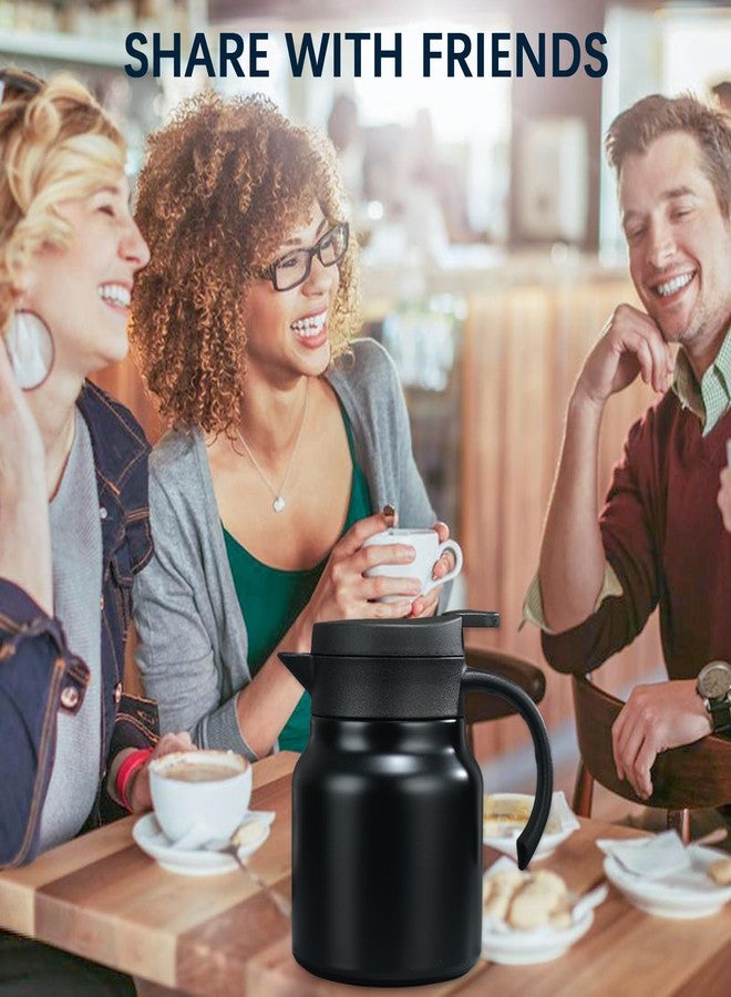 Folemah 27 oz Single Stainless Steel Thermal Coffee Carafe, Double Wall Vacuum Insulated Creamer Container, Beverage Dispenser for Milk and Hot Chocolate, Tea Pot. (Black) - Image 5