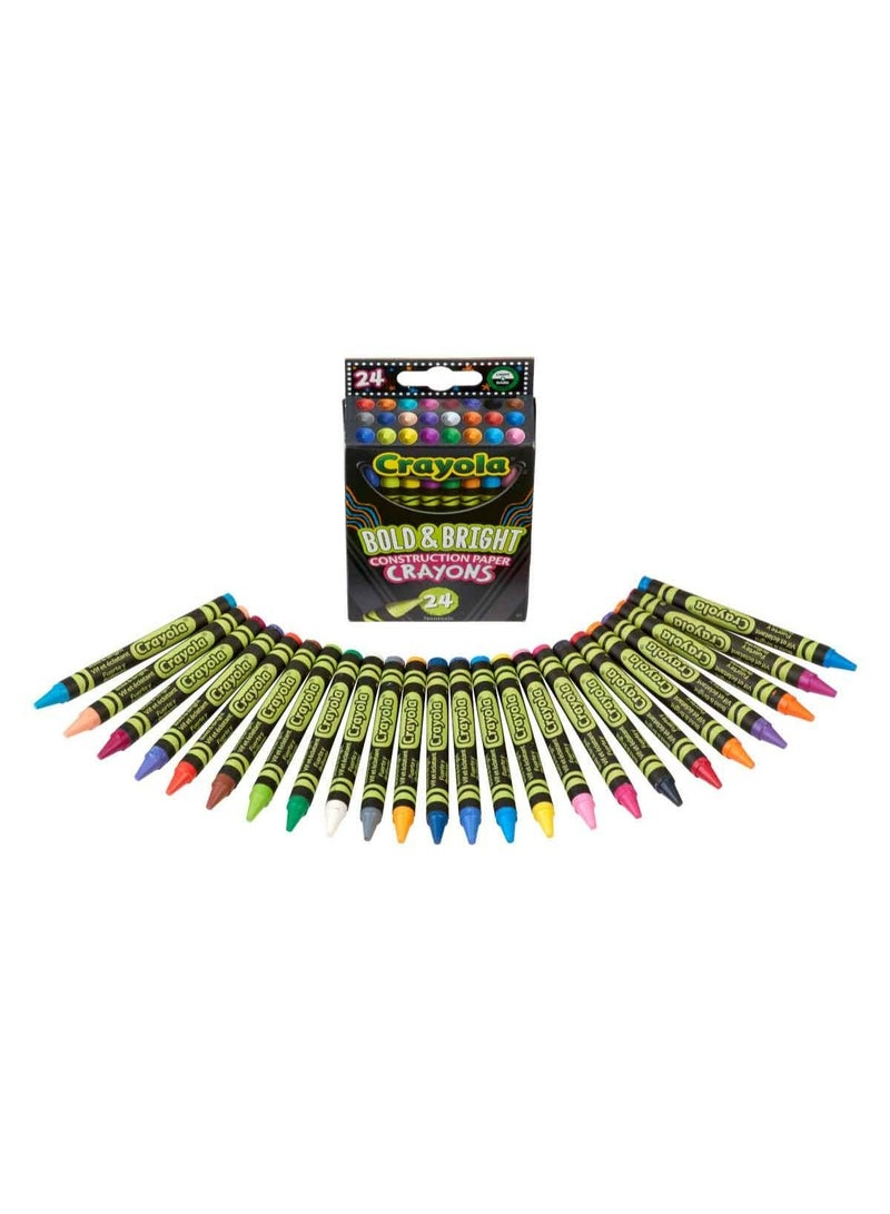 Crayola - Construction Paper Crayons | School & Art Supplies, Pack of 24 | Bold & Bright Colors | 3+ Yrs - Image 1