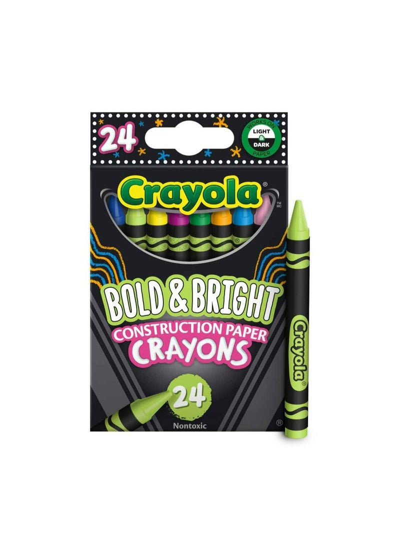 Crayola - Construction Paper Crayons | School & Art Supplies, Pack of 24 | Bold & Bright Colors | 3+ Yrs - Image 2