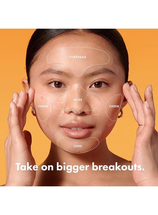 Mighty Patch Face from Hero Cosmetics - XL Hydrocolloid Face Mask for Acne, 5 Large Pimple Patches for Zit Breakouts on Nose, Chin, Forehead & Cheeks - Vegan-Friendly, Not Tested on Animals (1 Count) - Image 2