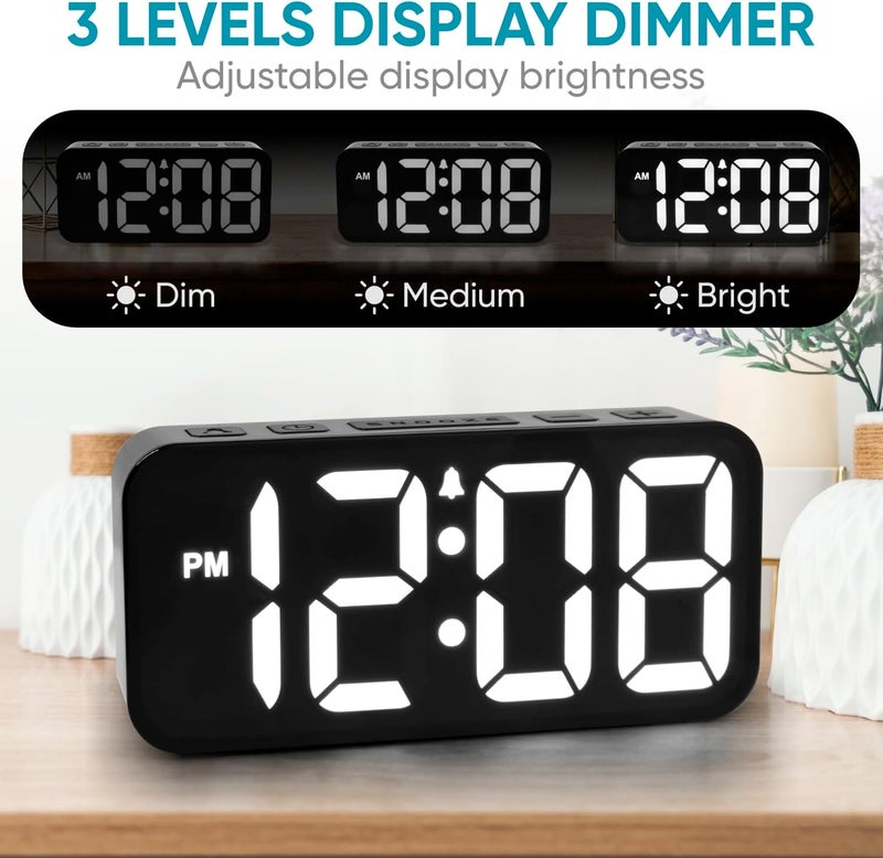 Westclox Digital Clock for Adults with 2 RGB Color Display Alarm with Adjustable Volume Large Snooze Button - Image 3