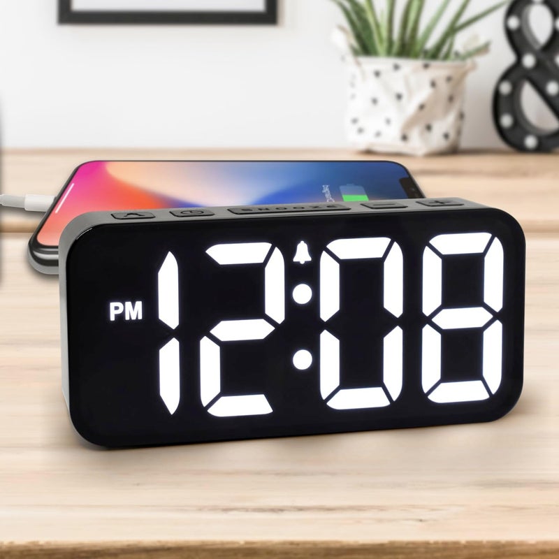 Westclox Digital Clock for Adults with 2 RGB Color Display Alarm with Adjustable Volume Large Snooze Button - Image 5