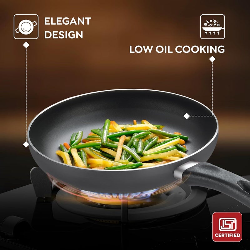 JUDGE Judge by Prestige Ace Aluminium Non-Stick Cookware - BYK Set Kadai Dia 20 cm - 1 Unit, Fry Pan Dia 20 cm - 1 Unit, Omni Tawa Dia 25 cm -1 Unit - Image 2