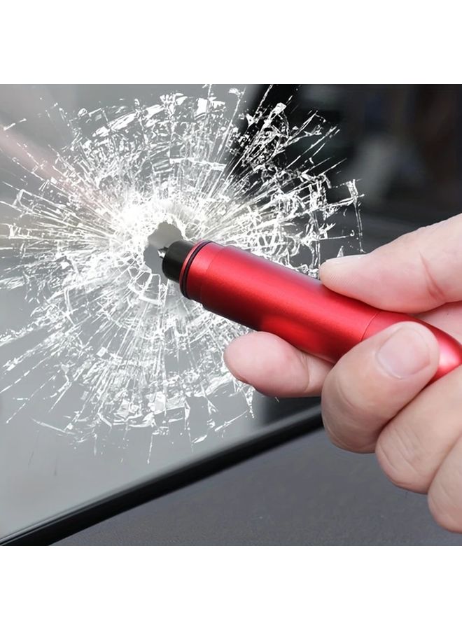 Red Safety Hammer Emergency Car Window Breaker Escape Tool Compact - Image 1