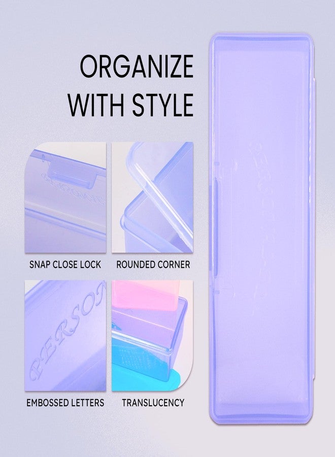 Beauticom Personal Box Storage Case for Professional Manicurist Nails Pedicure (Large Size) (4 Pieces, PURPLE) - Image 3