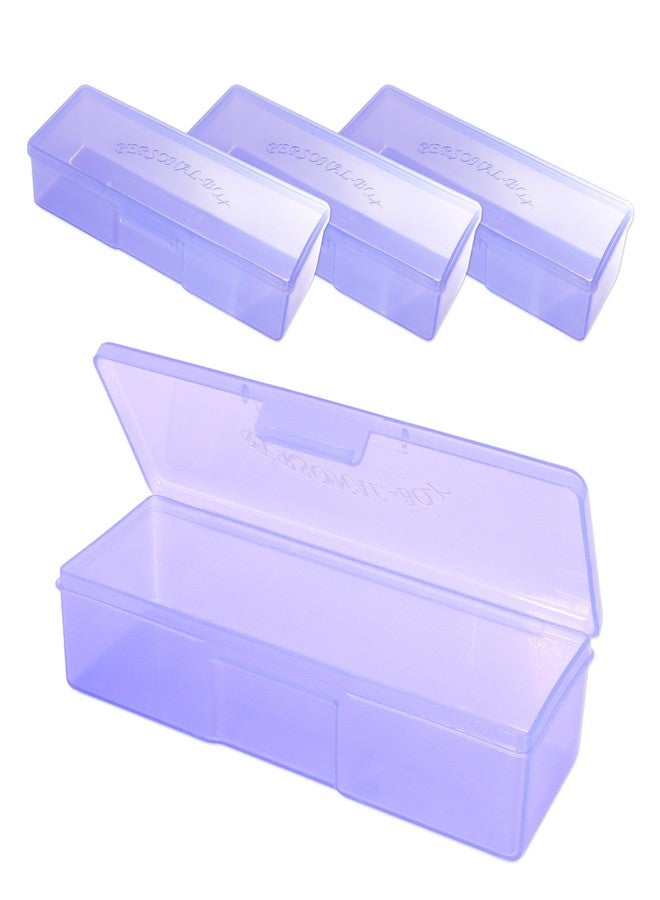 Beauticom Personal Box Storage Case for Professional Manicurist Nails Pedicure (Large Size) (4 Pieces, PURPLE) - Image 1