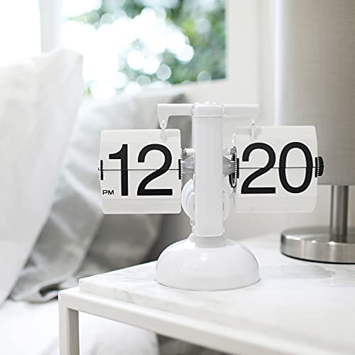 mooas Flip Desk Clock (Black), Retro Vintage Design Auto Flip Desk/Table Clock Large Number Battery Powered Internal Gear Operated Home Décor Ideal for Home Office School Hotel Café - Image 2