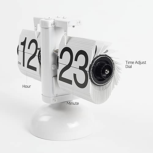mooas Flip Desk Clock (Black), Retro Vintage Design Auto Flip Desk/Table Clock Large Number Battery Powered Internal Gear Operated Home Décor Ideal for Home Office School Hotel Café - Image 3