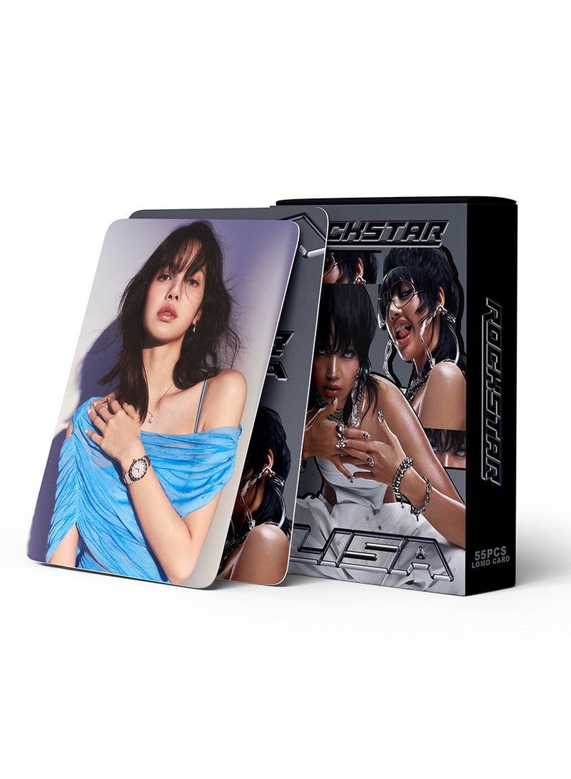 Generic LISA 55Pcs LOMO Cards BLACKPINK LISA Poster SOLO ROCK Album Mini PhotoCards LISA K-pop Collectors 2025 Greeting Card  - Image 3
