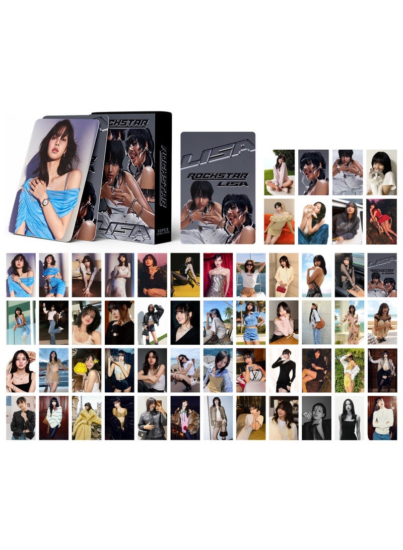 Generic LISA 55Pcs LOMO Cards BLACKPINK LISA Poster SOLO ROCK Album Mini PhotoCards LISA K-pop Collectors 2025 Greeting Card  - Image 1