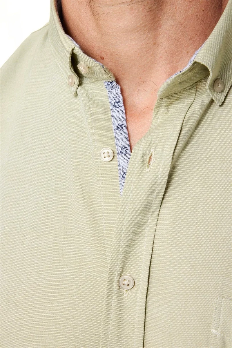 Tudors Classic Fit Cotton Easy Iron Oxford Plain Men's Green Shirt