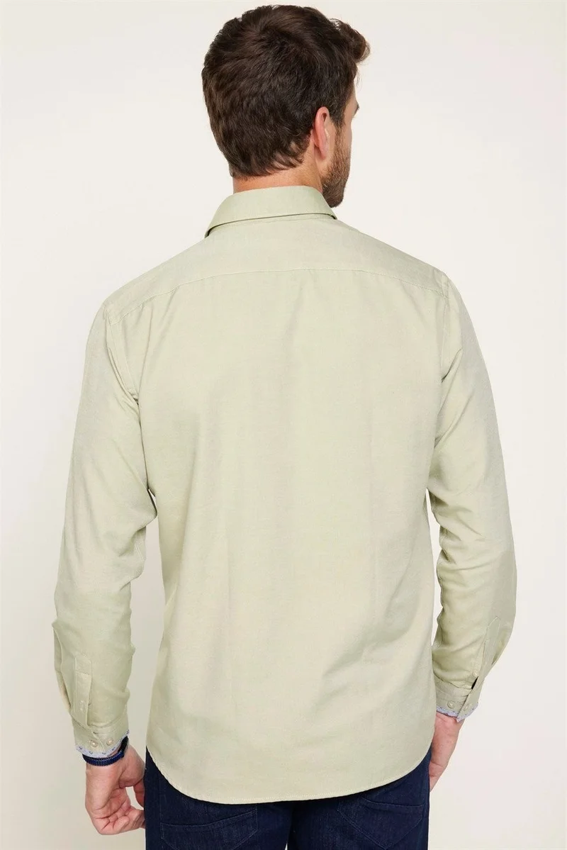 Tudors Classic Fit Cotton Easy Iron Oxford Plain Men's Green Shirt