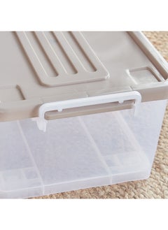 Home Box جوانا صندوق تخزين شفاف متعدد الأغراض بعجلات وغطاء قابل للقفل 15 لتر  - Image 4