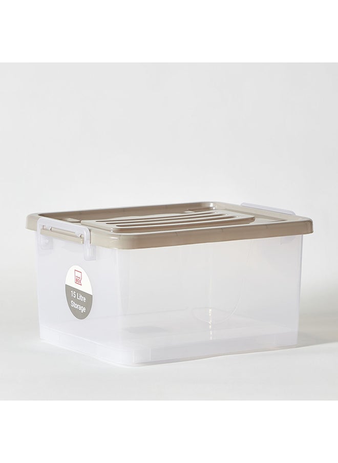 Juana Multipurpose Transparent Storage Box With Wheels And Lockable Lid 15 L