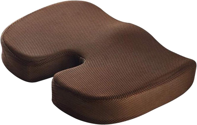klarako Comfort Memory Foam Seat Cushion for Office Chair  Tailbone Cushion  Coccyx Cushion  Sciatica Pillow for Sitting, Home & Office Accessories  Coffee - Image 1