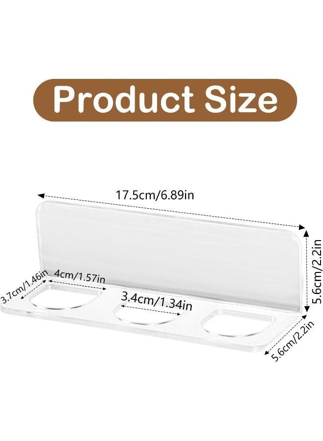 TPGP 2Pcs Acrylic Hair Brush Holder, Bathroom Comb Holder Storage Supplies Hair Tool Organizer with 3 Holes, Bathroom Wall Mounted Hot Tools Holder, Hair Brush Organizer for Everyday Hair Lovers and Barbers  - Image 4