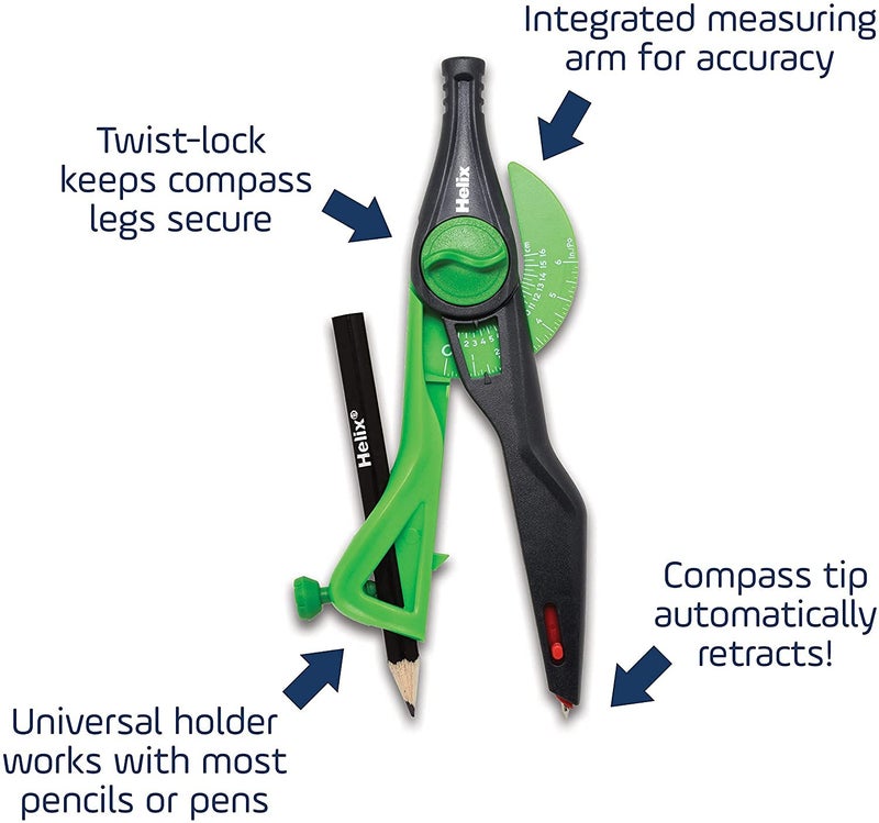 Maped هيلكس - بوصلة وقلم رسم بلاستيكي مع قفل - مجموعة من قطعتين - هندسة، رسم وتصميم - Image 3