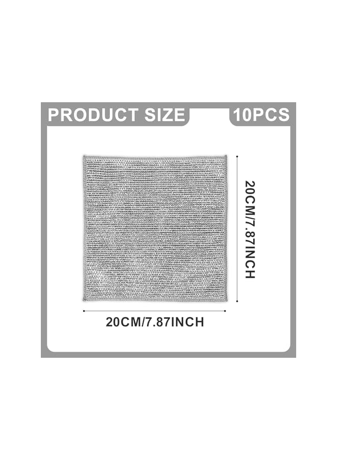 promass 10Pcs Wire Dishwashing Rags for Wet and Dry Non-Scratch Steel Wool Scrubber,Cleaning Pads Multi-use Kitchen Wipes, Easy Rinsing, Reusable,Wire Cleaning Cloth for Kitchen, Sinks, Pots, Pans - Image 2