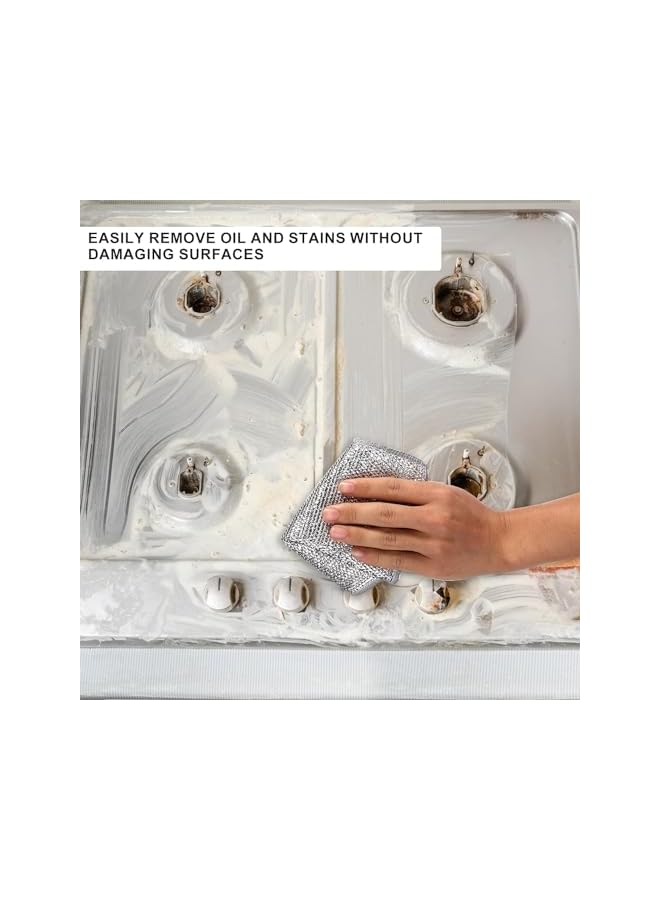 promass 10Pcs Wire Dishwashing Rags for Wet and Dry Non-Scratch Steel Wool Scrubber,Cleaning Pads Multi-use Kitchen Wipes, Easy Rinsing, Reusable,Wire Cleaning Cloth for Kitchen, Sinks, Pots, Pans - Image 4