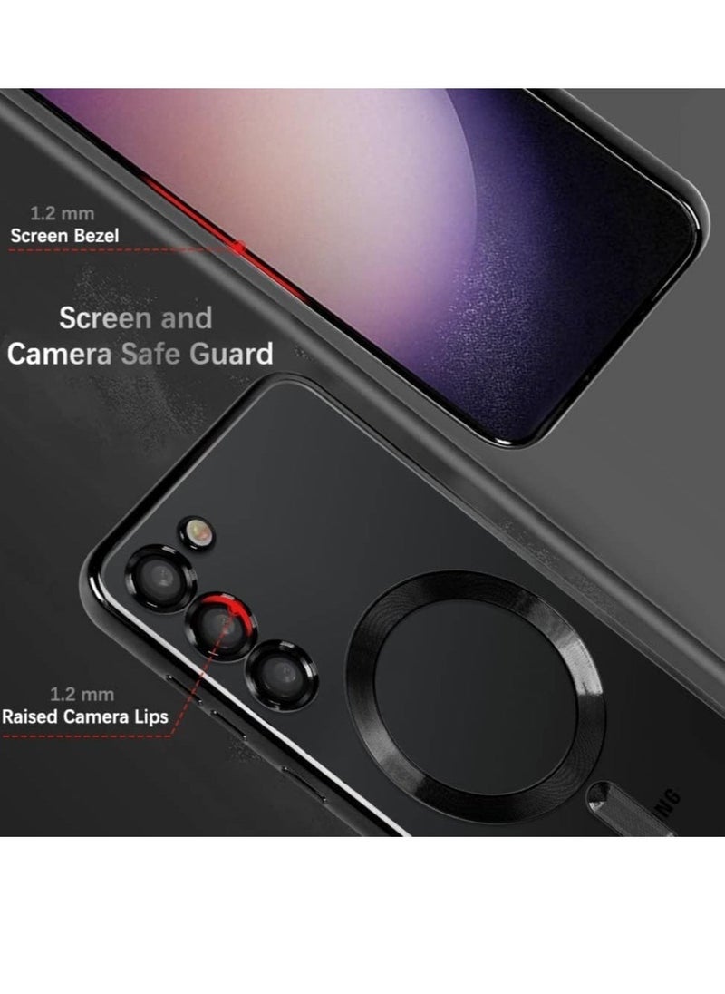 Raxoom Magnetic Clear Case for Samsung Galaxy S23 with Camera Lens Protector Magsafe Compatible Electroplated Soft TPU Shockproof Anti-Scratch Phone Case - Image 3