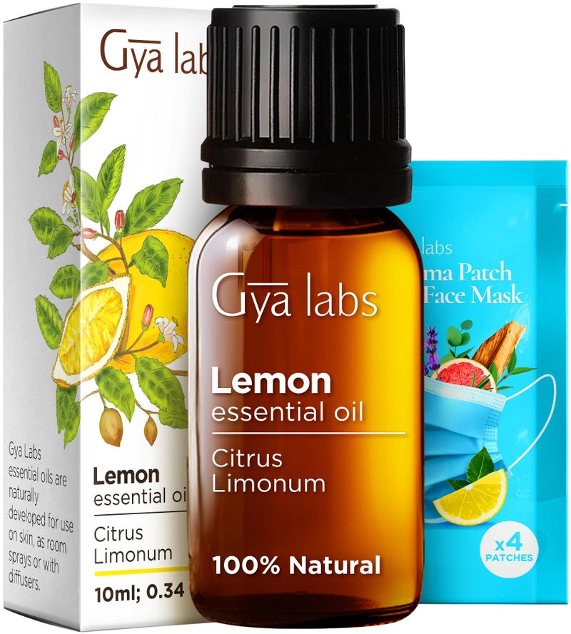 Gya Labs Lemon Essential Oil for Skin - 0.34 Fl Oz - 100% Pure Natural Lemon Oil for Diffuser, Cleaning, Refreshing Scent for Aromatherapy, DIY & Candle Making - Image 1