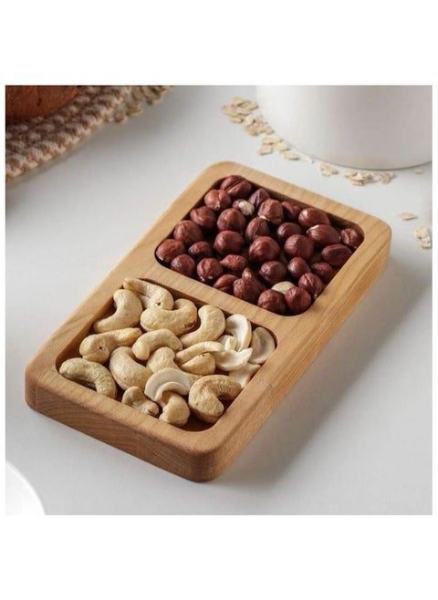 A rectangular plate for snacks or snacks, handmade from healthy wood, 100% natural colors from the heart of the tree