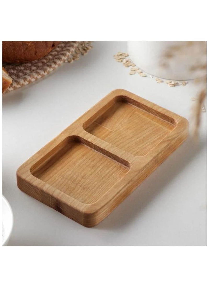 A rectangular plate for snacks or snacks, handmade from healthy wood, 100% natural colors from the heart of the tree
