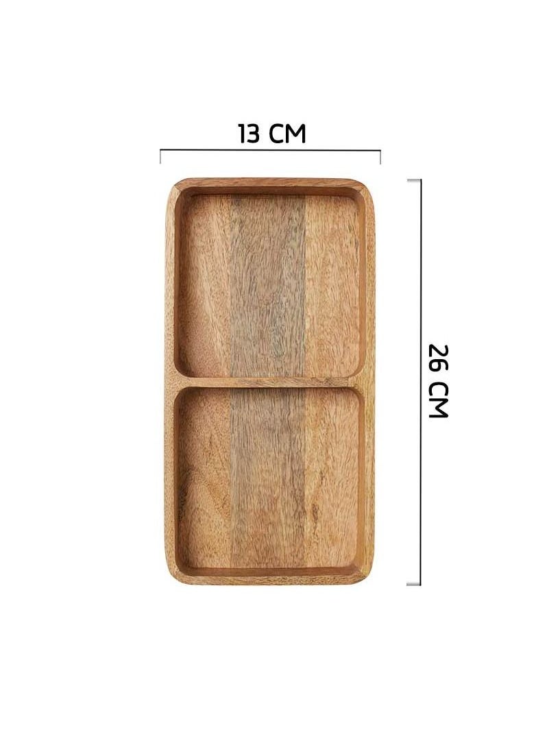 A rectangular plate for snacks or snacks, handmade from healthy wood, 100% natural colors from the heart of the tree