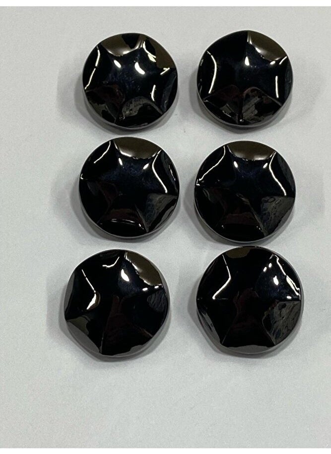 Karan Tuhafiye Karan Haberdashery Metal Button/Trench Coat Jacket Length/Set of 6/2.3 CM/JX18/BLACK  - Image 1