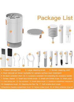 General 20-in-1 Electronics Cleaning Kit Multi Computer Cleaning Kit Keyboard Headset Camera Cleaning Kit for Screen Electronic Phone White  - Image 2