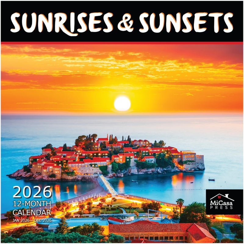 MICASA PRESS Sunrises & Sunsets 2026 Wall Calendar 12 Month | 12" x 24" Open | Thick & Sturdy Paper | Holiday Gift | Scenic Nature Calendar 2026 - Image 1