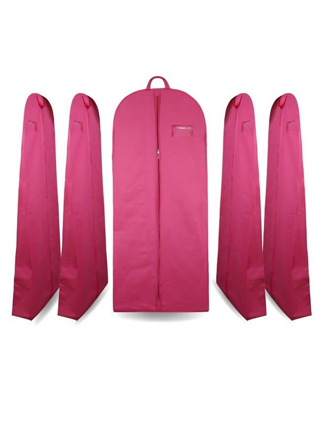 G حقيبة تخزين فستان الزفاف ليهينغا الطويلة من جلوبال تريد 72" مع جيب 8". حقيبة فستان الزفاف ليهينغا الطويلة، قماش غير منسوج مع سحاب أمامي. (عبوة من 6) (وردي) - Image 1