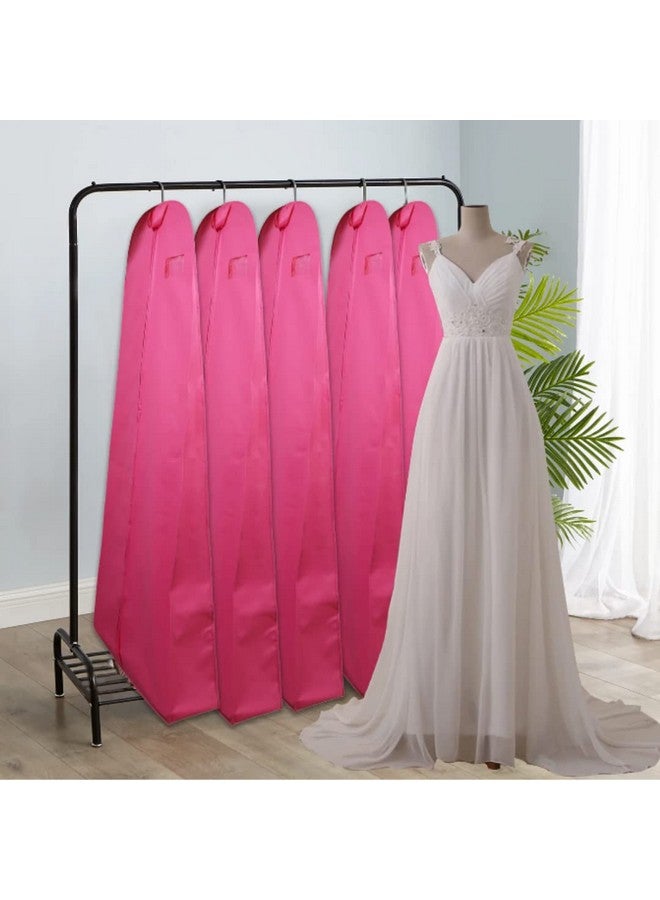 G حقيبة تخزين فستان الزفاف ليهينغا الطويلة من جلوبال تريد 72" مع جيب 8". حقيبة فستان الزفاف ليهينغا الطويلة، قماش غير منسوج مع سحاب أمامي. (عبوة من 6) (وردي) - Image 2