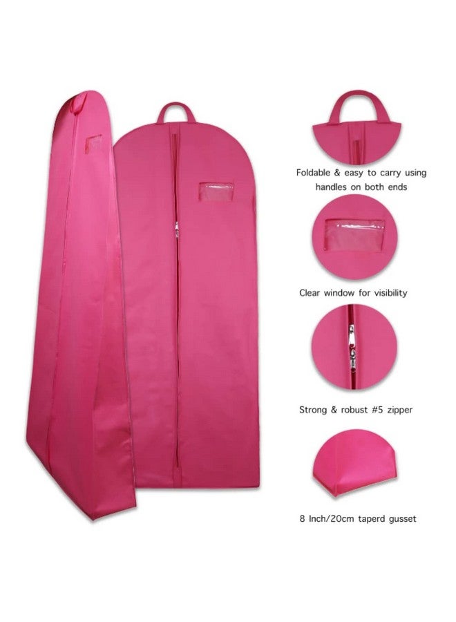 G حقيبة تخزين فستان الزفاف ليهينغا الطويلة من جلوبال تريد 72" مع جيب 8". حقيبة فستان الزفاف ليهينغا الطويلة، قماش غير منسوج مع سحاب أمامي. (عبوة من 6) (وردي) - Image 4