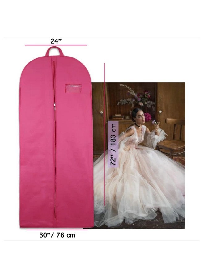G حقيبة تخزين فستان الزفاف ليهينغا الطويلة من جلوبال تريد 72" مع جيب 8". حقيبة فستان الزفاف ليهينغا الطويلة، قماش غير منسوج مع سحاب أمامي. (عبوة من 6) (وردي) - Image 3