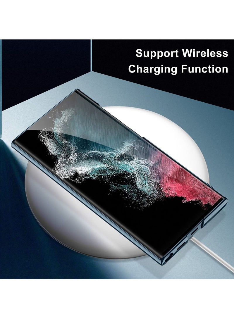 KASTWAVE جراب Samsung Galaxy S23 Ultra الفاخر المطلي بالكريستال الشفاف المقاوم للخدش مع مسند مدمج لهاتف Samsung Galaxy S23 Ultra، أخضر شفاف - Image 4