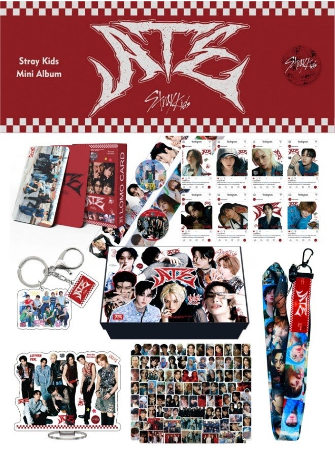 EHOME StrayKids New Album ATE Gift Box Set With Lomo Cards, Acrylic Stand, Hand Account Tape, Lanyard, Stickers, Photo Card  - Image 1