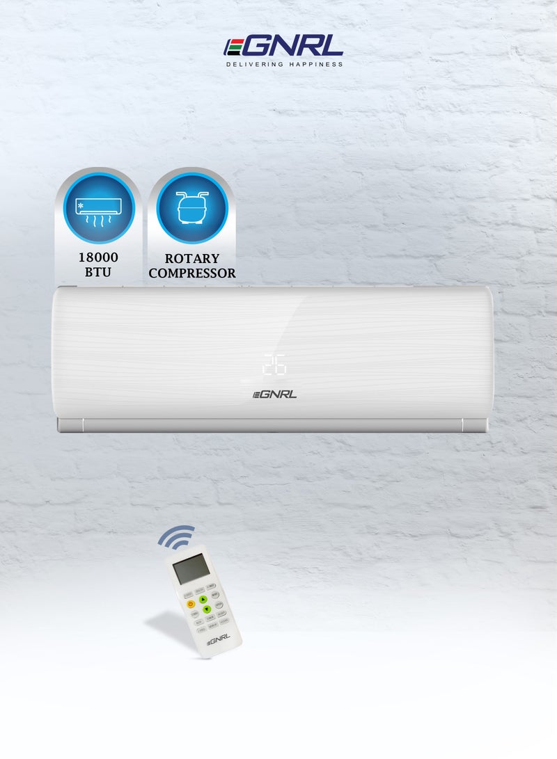 اغنرل 18000 وحدة حرارية BTU T3 مكيف هواء سبليت دوار أبيض R410a - تدفق هواء 4 اتجاهات، زعانف ذهبية | وضع النوم ووظيفة المؤقت وإعادة التشغيل التلقائي | جهاز تحكم عن بعد متضمن 1.5 طن أبيض EG18T3 - ضمان مجاني لمدة 5 سنوات على الضاغط - Image 2
