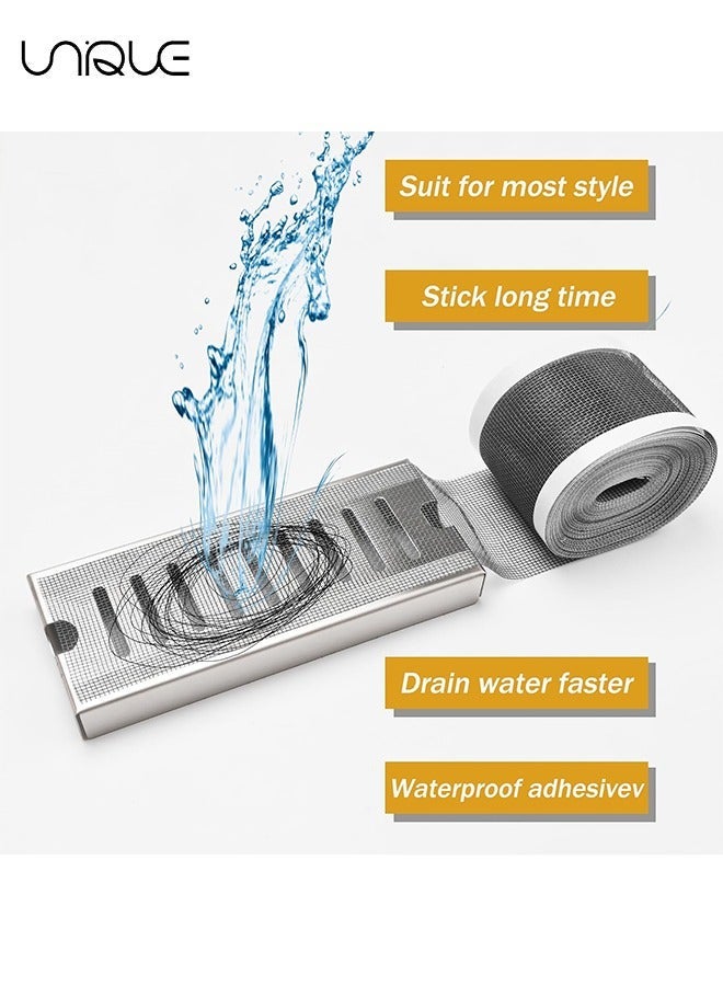 Unique Self-Adhesive Hair Filter Sticker,Disposable Shower Drain Hair Catcher - Cutable Shower Drain Hair Catcher Mesh Stickers for Any Length, Suitable for Bathroom, Bathtub, Kitchen - Image 4