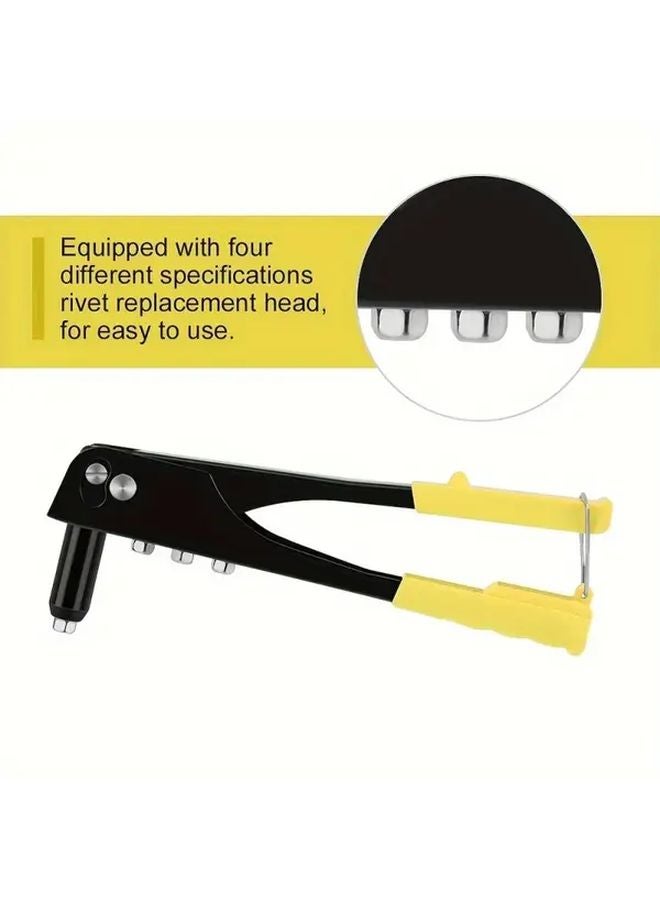Yellow Rivet Gun Manual Tool with Ergonomic Handle for Metal Leather Plastic Repairs - Image 5