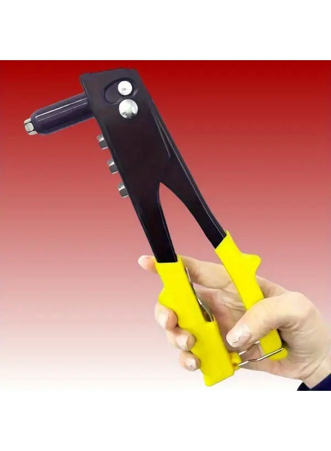 Yellow Rivet Gun Manual Tool with Ergonomic Handle for Metal Leather Plastic Repairs - Image 2