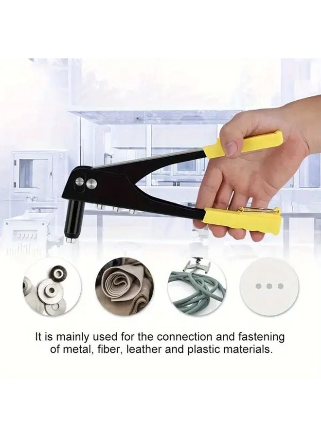 Yellow Rivet Gun Manual Tool with Ergonomic Handle for Metal Leather Plastic Repairs - Image 3