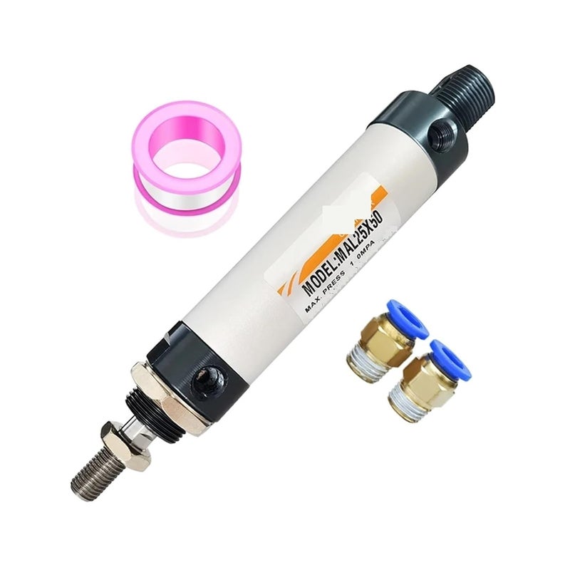 MAL16 20 25 32 40mm Bore Mini Double Action Pneumatic Air Cylinder Piston 25 50 100 200 400 500mm Stroke Aluminum Small Part Joyful(Stroke 50mm,Bore 20mm) - Image 1