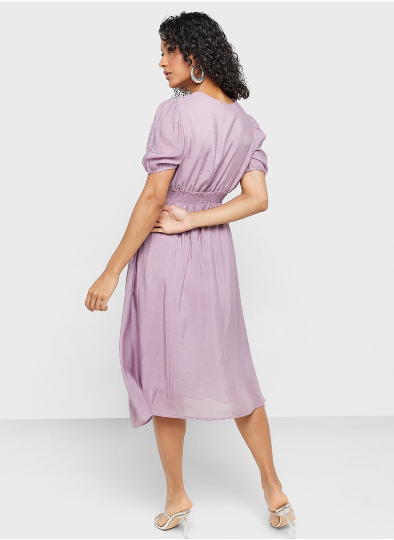 ELLA - Puff Sleeve Dress - Image 1