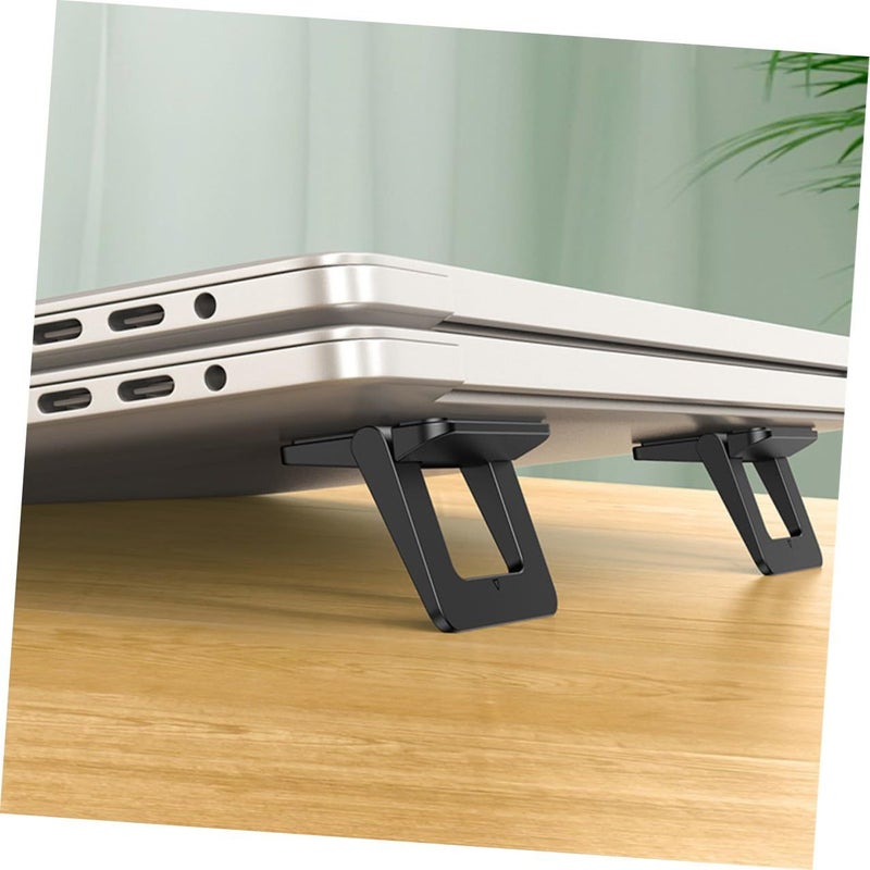 2pcs Foldable Mini Laptop Stand Holder Portable Desk Heightening Bracket for Notebook Computer Travel Work Home Black - Image 5