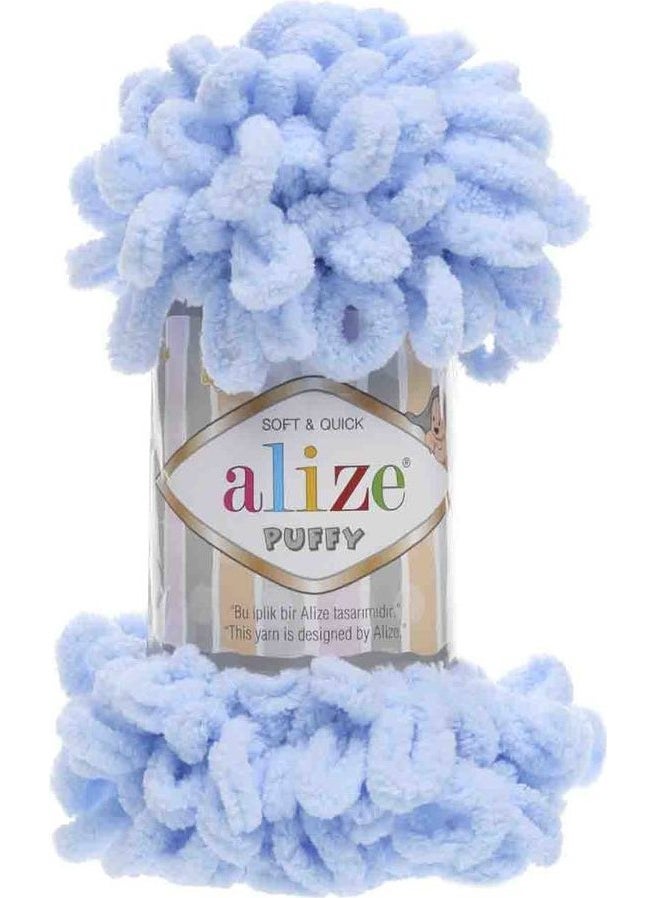 ALIZE - Puffy Knitting Yarn Light Blue 183 - Image 1