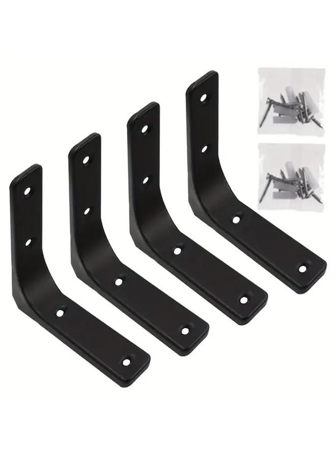 4pcs L Shaped Shelf Brackets 8 Inch Metal 90 Degree Wall Mount Support Frame - Image 3