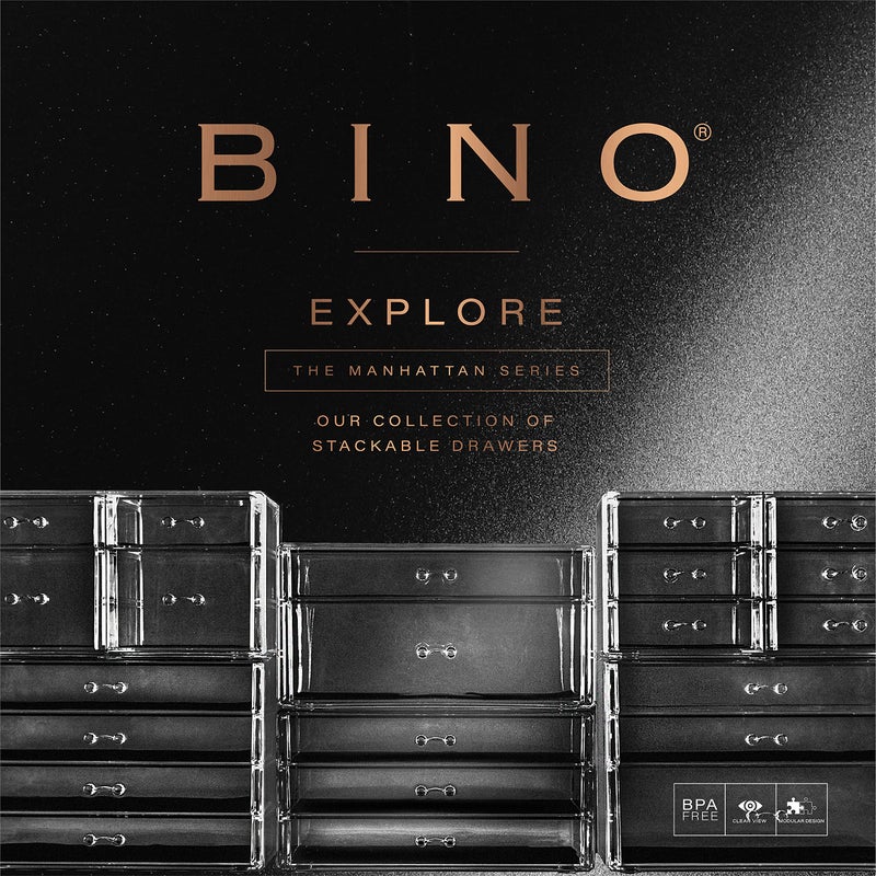 Bino | 3-Drawer Makeup Organizer Park Avenue | The Manhattan Series | Modular Design Storage Drawers | Vanity Acrylic Organizers | Stackable Storage Bins | Clear Makeup Organizers And Storage - Image 5