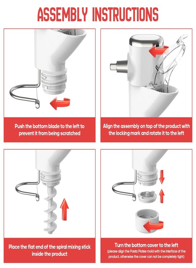 InnoMoon Gourmet Pasta Press Attachment for Kitchenaid Stand Mixers, Pasta Press for Kitchenaid Mixer with 7 Interchangeable Pasta Plates, Pasta Extruder Attachment by InnoMoon - Image 4
