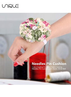 Unique Cushion Sewing Pin, Pumpkin Shape Needle Cushion Holder Band Wearable Pincushions Pincushion with Elastic for Pins for Quilting or DIY Crafts (Flower)  - Image 3